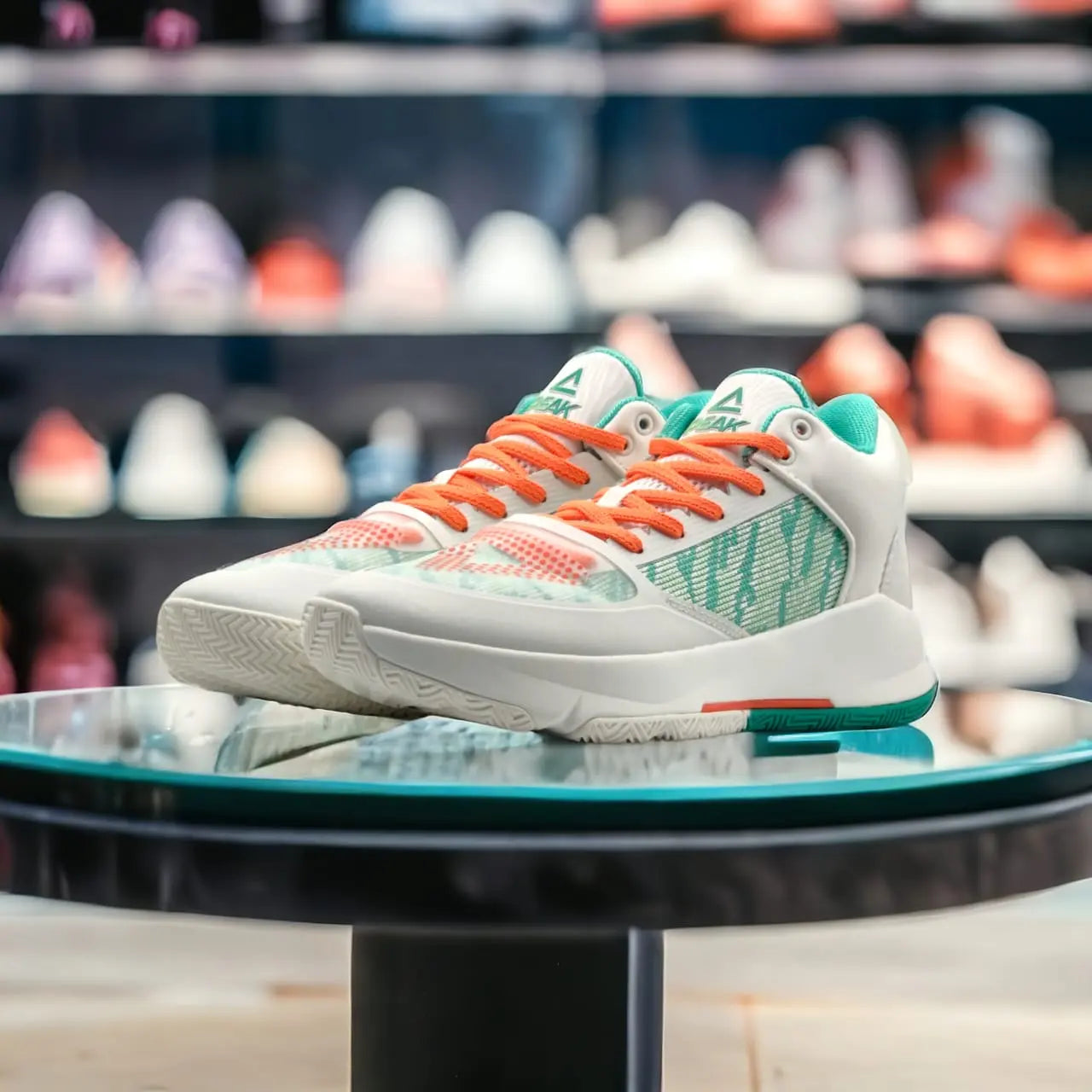 E234171A-Y114 Peak Basketball Shoes Off White Green - 213.PEAK