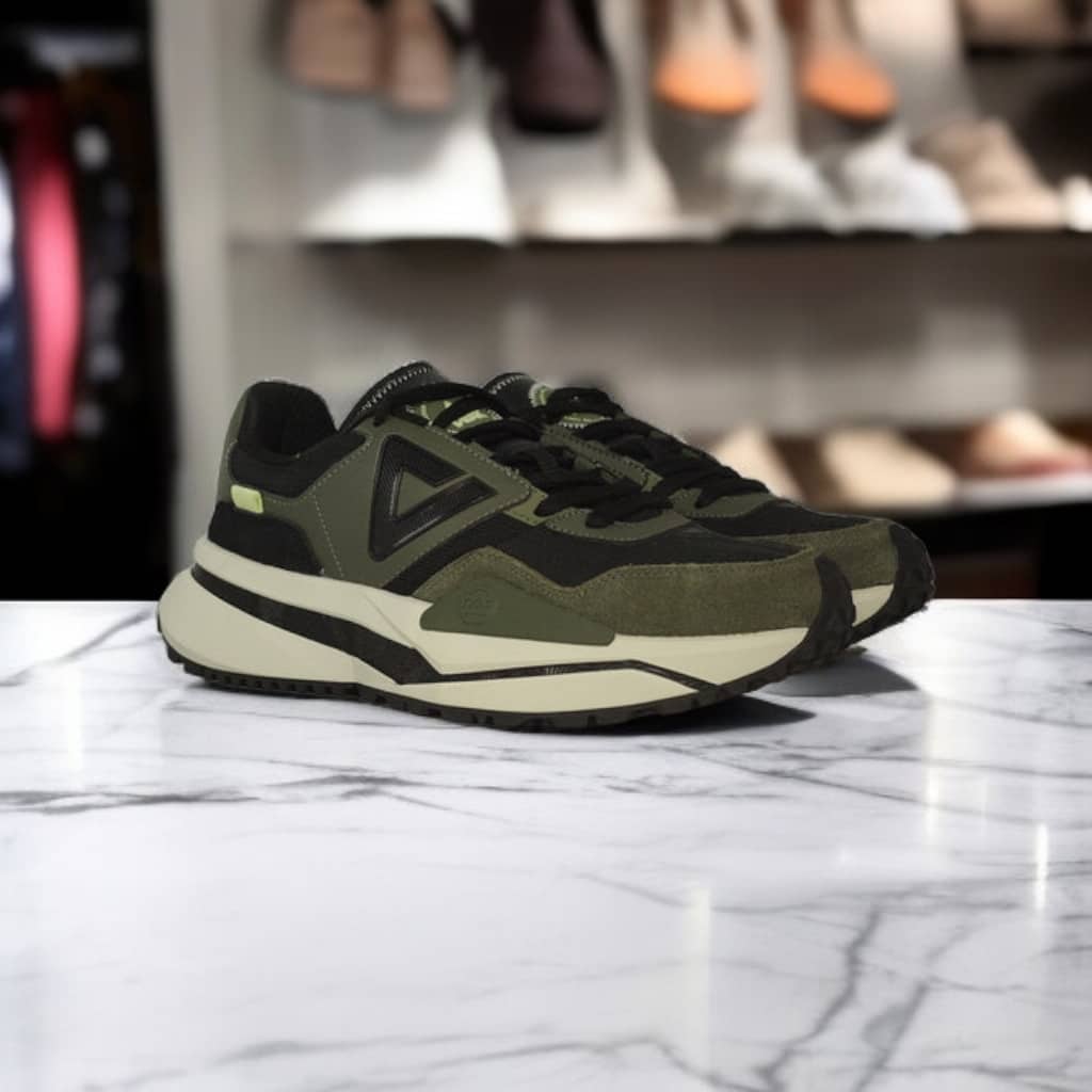 ET34387E-008H	RETRO CASUAL SHOES Light army green /black